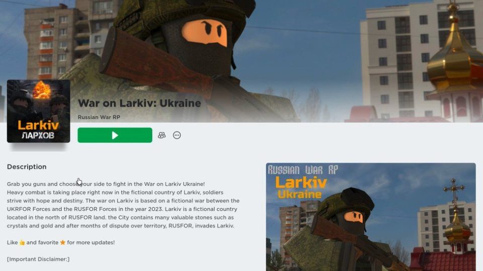 Roblox, Ukrayna ve Rusya savaş modu